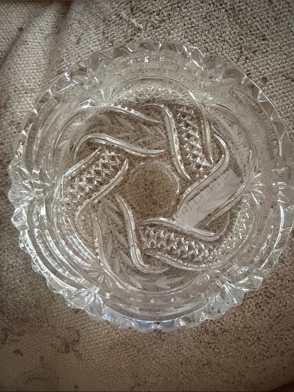 Vintage clear glass ashtray